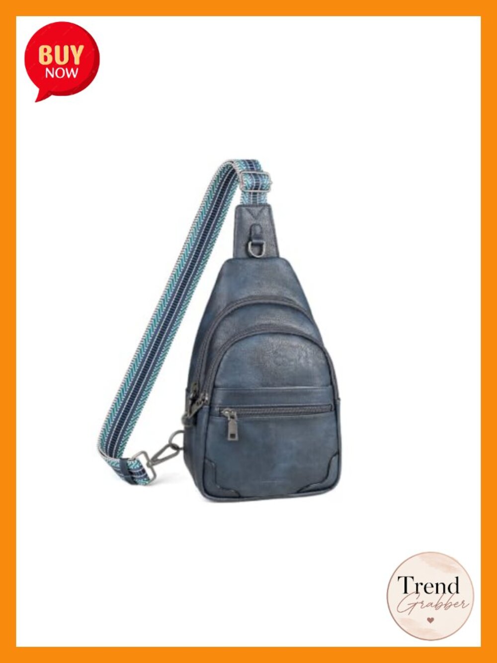 Anti Theft Sling Bag RFID PU Leather Crossbody Purse